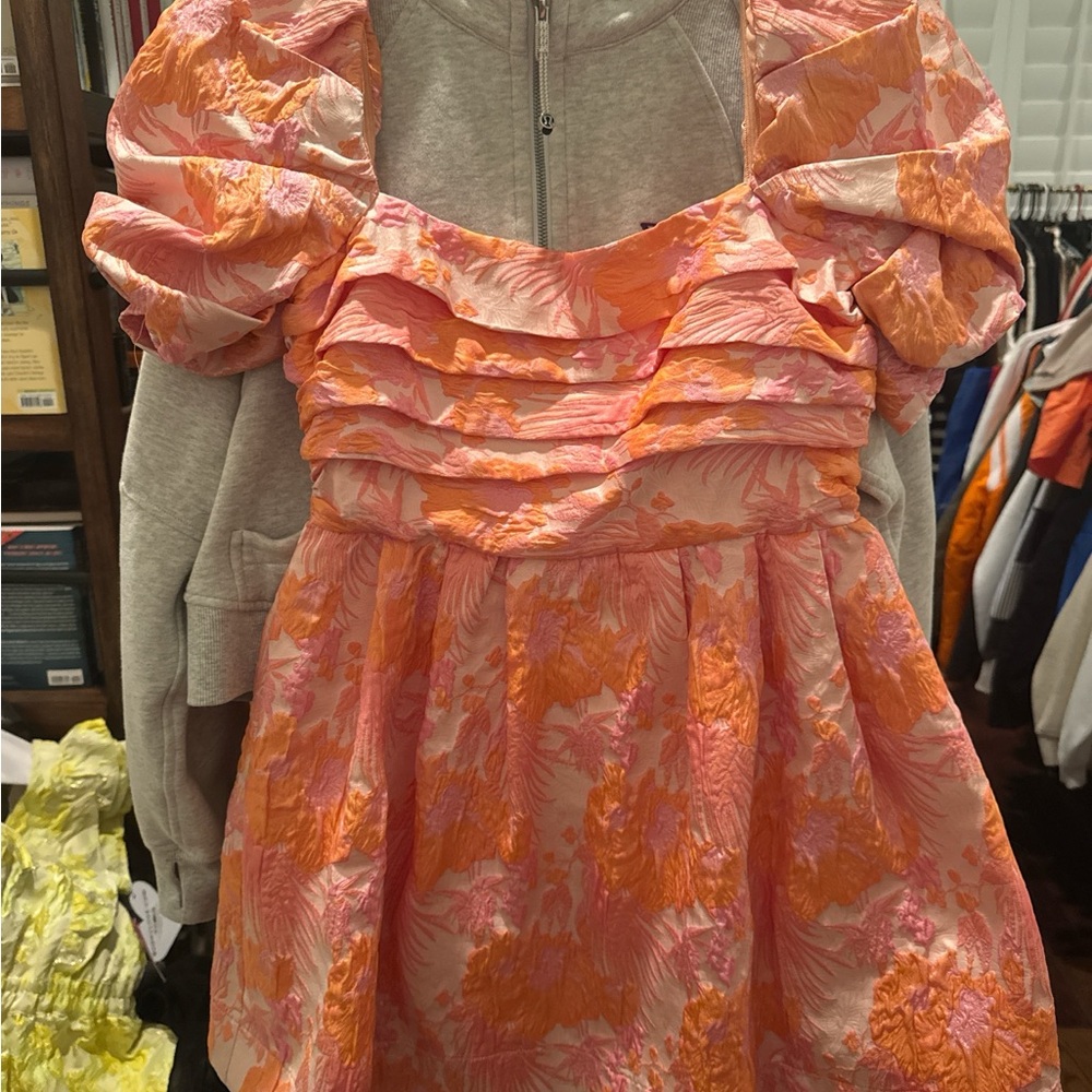 Floral Pink and Orange Dress